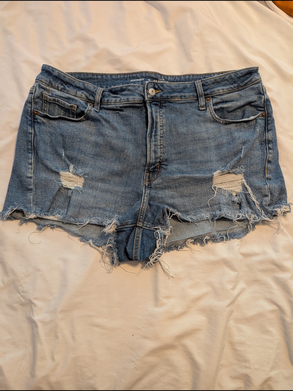 Old Navy OG Straight  Blue Distressed Denim Cutoff Shorts Women's Sz 20